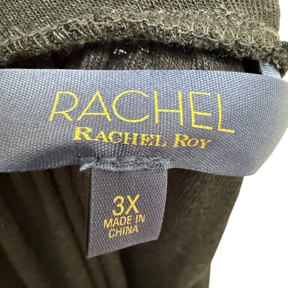 Rachel Roy Top Plus Size 3X Black Short Sleeve High Neck Keyhole NWT - Picture 8 of 9